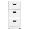 IKAYAA Classificatore schedario in Metallo Schedario da Ufficio Armadio da Ufficio Armadietto per Archivio Schedario Portadocumenti con 3 cassetti in Acciaio-Bianco-46 x 62 x 102.5 cm