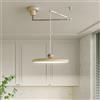 generic 0 Lampada a Sospensione Moderna a LED con Braccio Girevole, dimmerabile, Rotonda, Lunga 15,7 Pollici, 37 W, Stile Crema, Regolabile, Illuminazione per Isola Cucina, Camera da Letto, Soggiorno
