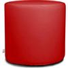ARKETICOM CHILL Pouf Poggiapiedi Rotondo Ecopelle Sfoderabile PUFF Rosso 35x35