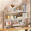 Laohucai Mensola portaoggetti da scrivania a 3 ripiani con pannello forato,mensola multiuso in metallo per scrivania,espositore organizer per casa,dormitorio e scrivania da gioco(White,60cm/23.6)