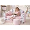 Pro Cosmo Divano letto pieghevole per bambini con funzione letto Perfetto per giocare e dormire - Con materasso, cuscino e pouf sfoderabili - 98x168x59 cm - HX1 Rosa - Ricci