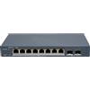 HIKVISION DS-3E1510P-EI/M-8P2F - Switch Smart Managed PoE Gigabit 10 Porte, 8 PoE + 2 Uplink Fibra