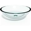 Lineabeta Lavabo tondo da appoggio Acquaio in vetro trasparente Ø30 cm con ghiera d'appoggio