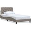 vidaXL Struttura letto senza materasso Taupe 100x200 cm tessuto