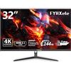 FYHXele Monitor 32 Pollici, UHD 4K(3840 x 2160P), HDR400, IPS, 1ms, 144Hz, Adaptive Sync, 1xDP1.4, 1xHDMI2.1, 1xHDMI2.0, 1xUSB-C, USB Hub, 95% DCI-P3, VESA 100 * 100mm, Cura Degli Occhi, 32-4K-144hz