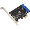 Aboiled PCI Express USB 3.0 19 pin scheda di espansione PCIE 1X a 2 porte USB 3 19 pin adattatore interno USB3 20pin hub header