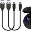Geekria Cavo di ricarica rapido intrecciato in tessuto per auricolari di tipo C, compatibile con LG TONE-FN7UV, HBS-FN4, FN6, FN7C, FP8, FP9, corto da USB a USB-C, confezione da 2 pezzi