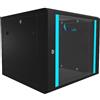 EXTRALINK Rack 19 pollici 9U - Armadio rack 600x600 mm, per montaggio a parete o a pavimento, capacità di carico 60 kg, porta in vetro temperato, apertura porta a 180°, nero