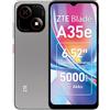 ZTE Blade A35e (64 GB, Grigio argenteo, 6.52", Doppia SIM, 4G), Smartphone, Grigio