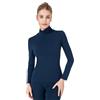 Liang Rou Mock Turtle Neck Ultra Sottile Manica Lunga Termica Baselayer Top Collo Alto da Donna