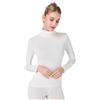 Liang Rou Mock Turtle Neck Ultra Sottile Manica Lunga Termica Baselayer Top Collo Alto da Donna