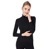 Liang Rou Mock Turtle Neck Ultra Sottile Manica Lunga Termica Baselayer Top Collo Alto da Donna