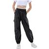 Rolanko Pantaloni Hip Hop per Ragazze, Pantaloni Cargo Elasticizzati per Bambini Jogger per Streetwear e Danza