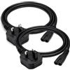 Protech 2 Cavi di alimentazione da 1m, Spina UK BS1363 a connettore C7 (Figure-8)