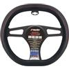 Simoni Racing Coprivolante Auto in Pelle PU, Cuciture Rosse - Antiscivolo - Universale 37-39 cm Nero