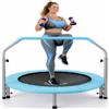 SereneLife Trampolino pieghevole, 91 cm, azzurro, mini trampolino fitness | Trampolino pieghevole con manico in schiuma per allenamenti sicuri al chiuso e all'aperto, allenamento fitness e divertimento