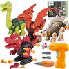 KAEGREEL Dinosauro Giocattolo per Bambini con Trapano Elettrico Scatola Portaoggetti, Dinosauri Costruzioni Giocattoli Puzzle Giochi DIY Natale Compleanno Regali per Ragazzi Ragazze 3 4 5 6 7 8 9 Anni