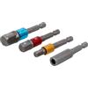 BGS Do it yourself BGS Diy 20814 | Set di adattatori per trapani | colorato | azionamento esagonale esterno 6,3 mm (1/4) | uscita quadrato esterno 6,3 mm (1/4), 10 mm (3/8), 12,5 mm (1/2), esagono incassato 6,3 mm