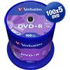 VERBATIM 43551 DVD+R 4,7GB AZO 16X Cake Box - 100x5 pz