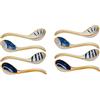 Fegtrty Set di 12 cucchiai da minestra giapponesi in ceramica, con manico lungo, per noodles pho ramen, gnocchi, riso, wonton