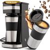 Clatronic® Macchina da caffè con tazza da caffè da 400 ml, adatta per tutti i comuni portabicchieri (ad esempio auto) | Macchina da caffè con filtro in acciaio inox e coperchio aromatico | Macchina da