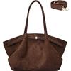 Makukke Borsa Shopper da Donna Grande in Ecopelle Scamosciata - Borsa a Tracolla e Hobo Bag 3 in 1 - Elegante Borsa Tote per l'università, l'ufficio e la Vita Quotidiana