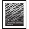 Americanflat Cornice 50x60 cm Nera - Cornice 40x50 cm con Passepartout o 60x50 cm Senza Passepartout - Portafoto con Bordo Sottile in PVC e Pannello Protettivo in Plastica