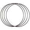 Vaessen Creative Anelli Metallico per Lavori d'Artigianato, Nero, 4 Pezzi, 25 cm x 3 mm, per Acchiappasogni, Anello Ghirlanda per Wall Hanging, Uncinetto, Decorazioni per Matrimoni e Molto Altro