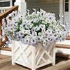 Satefello 20 fasci di fiori artificiali per esterni, resistenti ai raggi UV, con piante in plastica, fiori in finta seta per fioriere all'aperto, fioriere per finestre, portico anteriore, patio,
