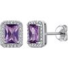 Suplight Orecchini Argento con Zirconia di Forma Cuore Orecchini Donna Argento 925 con Pietre Portafortuna 12 Mesi, Accessori Elegante con Confezione Regalo