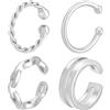 PH PandaHall 4 Stili Orecchini a Clip Regolabili Non Perforanti in Argento Sterling 925 per Donne Regalo per Feste e Matrimoni da Indossare Tutti Giorni