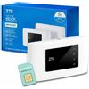 ZTE MF920U, router mobile 4G LTE di categoria 4, sbloccato, hotspot portatile, connette fino a 10 dispositivi, batteria da 2000 mAh, include SIM Smarty gratuita, colore bianco