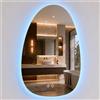 Relaxdays, specchio da bagno ad arco, 80x52 cm, specchio LED con intensità regolabile, 3 modalità di illuminazione, antiappannamento, grado di protezione IP44, specchio per il bagno, vetro