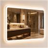 Relaxdays Specchio da bagno Relaxdays, 40 x 60 cm, specchio LED con intensità regolabile, 3 modalità di illuminazione, grado di protezione IP44, da montare a parete, specchio rettangolare per il bagno, vetro