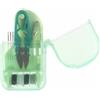 Umiin Kit da cucito verde da viaggio, mini kit da cucito per casa, viaggi e emergenza, riempito con aghi da rammendo, forbici, spille, fili, 12 pezzi