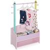 Relaxdays Stand Appendiabiti per Bambini, Scomparto Doppio, Guardaroba a Giorno, HxLxP: 100,5x71x30 cm, Colori Pastello