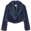 Twinset - Giacca Corta in Faux Fur Blu Indaco
