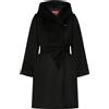 Max Mara Studio Cappotto Midi a Vestaglia in Pura Lana con Cappuccio