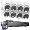 ANNKE 3K Kit Videosorveglianza Esterno con Audio,Rilevamento Uomini/Veicoli | 3K Lite DVR 8 Canali con 2TB Disco Rigido, 5MP Analogica Videocamera, Visione Notturna a Colori, Registrazione 24/7