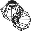 HEMOTON Paralume Vintage a Forma di Diamante in Ferro Nero 2 Pezzi | Compatibile Lampada E14, Stile Retro Industriale, per Casa e Negozio Moda
