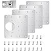 Zhcwldmi 4 piastre di riparazione per cerniere in acciaio inox (9 x 9 cm), come cerniere per ante di armadi, cerniere per porte, cerniere per armadi o cerniere piatte