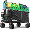 SLIDBEAT - Carrello Pieghevole 250kg con Ruote Grandi, per Giardino | Struttura Robusta, Pieghevole e Salvaspazio, Ruote con Freno, Ideale per Campeggio e Spiaggia