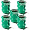 vhbw 5x NiMH Batteria a bottone di ricambio 3 pin tipo V40H 40mAh 3,6V compatibile con batterie compatibile con modellismo, luci solari ecc.