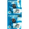 Renata 364 SR621SW - 2 batterie per orologio in ossido di argento, 1,55 V, confezione da 2