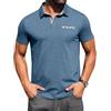 Hisir Polo da uomo a maniche corte, in cotone, elasticizzata, con colletto a quadri e tasca sul petto, estiva, casual, per lavoro, tempo libero e golf