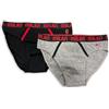 hermet Slip Uomo AC Milan - Confezione da 2 Pezzi, Nero e Grigio, Mutande Adulto, Cotone Elasticizzato, Prodotto Ufficiale