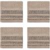 PARAH Set 4 Lavette Bagno, 30 x 30 cm, Asciugamani Cotone Jacquard, Tortora | 530 g/m², 4 Lavette Bagno 30x30 cm in Spugna, 100% Cotone, Lavabili in Lavatrice, Materiale e Lavorazione Premium