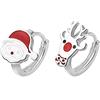 IMINI Orecchini a cerchio piccoli con Babbo Natale e renna, alla moda, smaltati, 11 mm, rotondi, per cartilagine, per vacanze, Natale, regali per donne, adolescenti, ragazze, orecchie sensibili