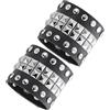 Eigso 2 Pezzi Bracciali In Pelle Pu Bracciale Hip-Hop Punk Rock No Spike Bracciale Da Coppia Nero Gotico Per Uomo