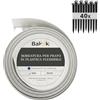 BAKOKI Bordo flessibile per prato (10 m, 40 ancoraggi a terra, altezza 10 cm, in plastica bianca, resistente alle intemperie, bordatura per aiuole, bordo rotondo
